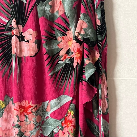 Rachel Zoe Tropical Midi Skirt Pink Beachy  Vacation Vacationcore Resort Size 6 - Picture 2 of 7